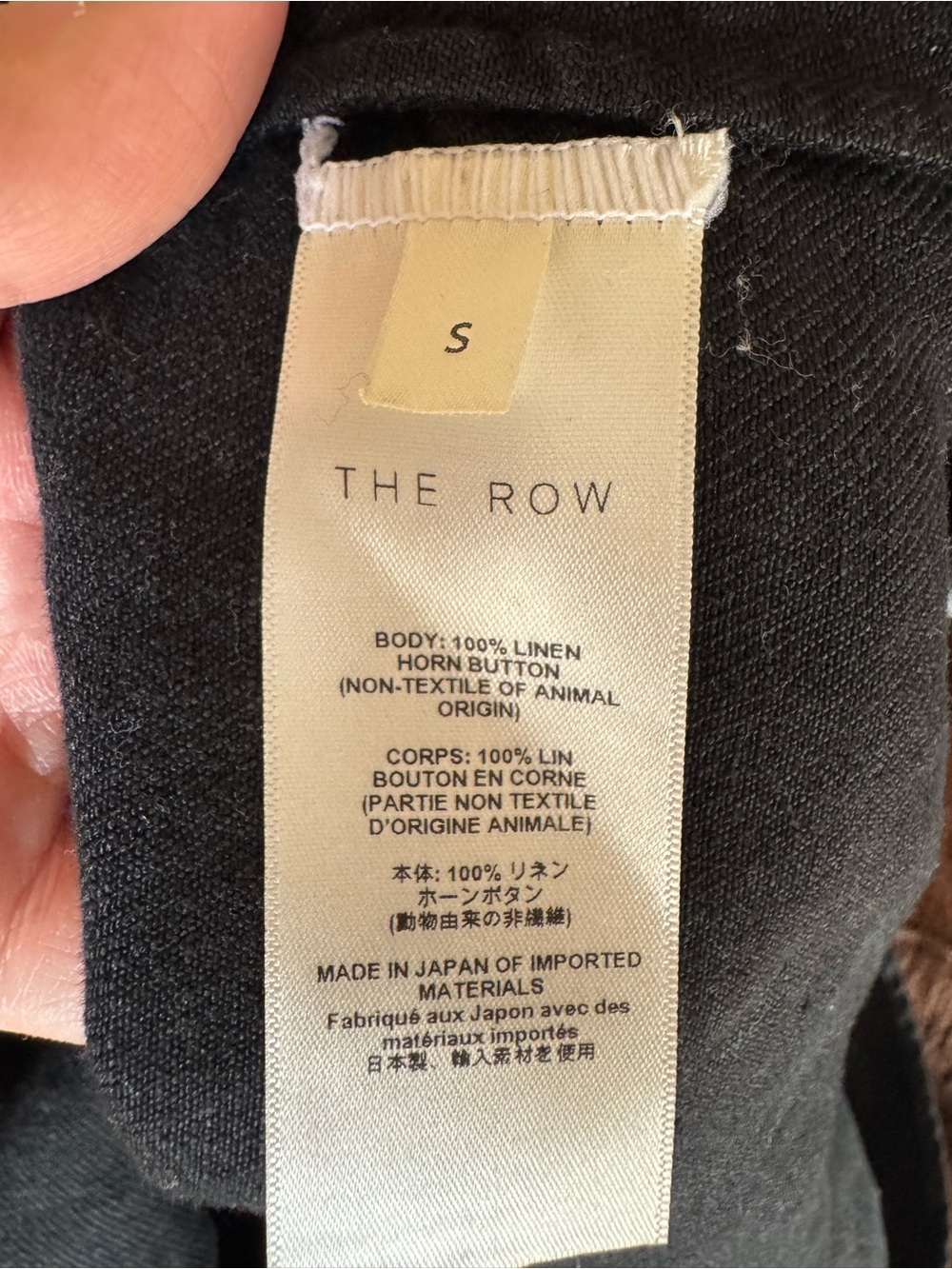 The Row Penn Shirt Men's Black Linen Button-Down Shirt Authentic - Picture 7 of 10